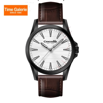 Crocodile CRDW7253.118 Black Stainless Steel Case Brown Leather White Dial Men Watch Crocodile CRDW7253.118 Black Stainless Steel Case Brown Leather White Dial Men Watch